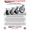 Service Caster 6 Inch Kingpinless Rubber on Aluminum Wheel Caster Swivel Locks 2 Brakes, 2PK SCC-KP30S620-RAR-BSL-2-SLB-2